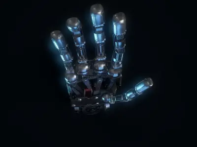 Humanoid Robotic Hand Low-poly 3D model