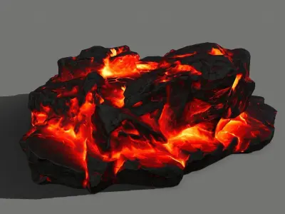 Stone piece of lava Low-poly 3D model