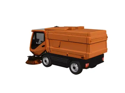 Generic Street Sweeper City Cleaning Utility Vehicle 3D model