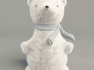 Photorealistic Fluffy Teddy Bear - PBR  4K Textures 3D model