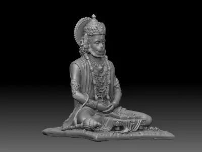 meditaion hanuman 3d printable model 3D print model