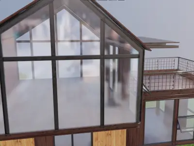 cabin on a hill house archiviz house exterior Low-poly 3D model