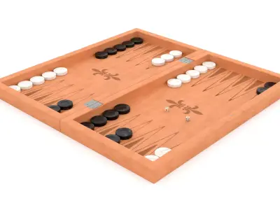 Backgammon Board Game PBR Low-poly 3D Model Low-poly 3D model