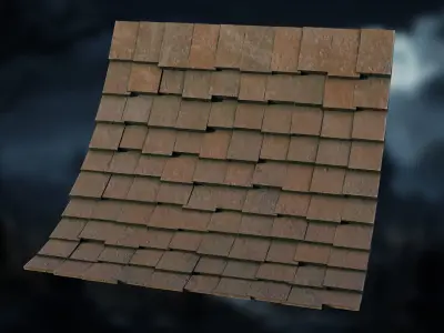 Blender 4 Roof Tiles Procedural Geometry Node 3D model