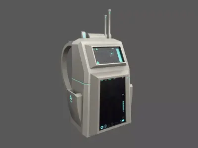 Sci-Fi Backpack - Character Design Fiction Low-poly 3D model