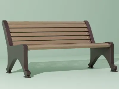 Wooden Bench 3D model