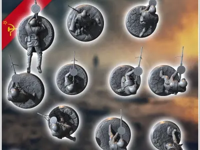 Set of 10 WW2 LMG Soviet soldiers with Degtyaryov DP-27 8 - Sovi 3D print model