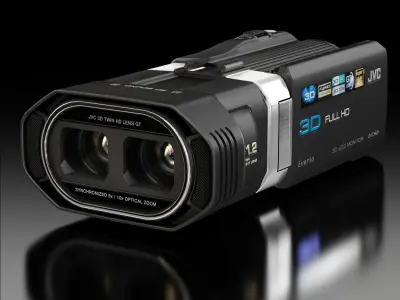 JVC Everio GS-TD1 3D camcorder Low-poly 3D model