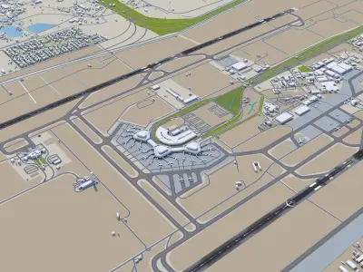 Baghdad Airport 15km Low-poly 3D model