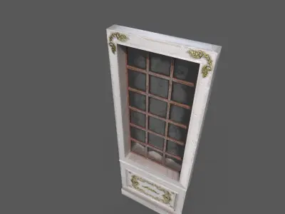 Old Victorian windows Low-poly 3D model