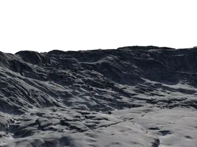 The surface of the crater  The surface of an alien planet 3D model