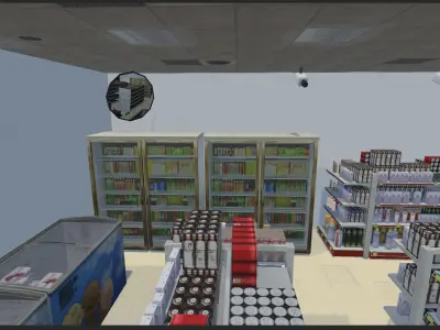 Japan Convenience store Low-poly 3D model