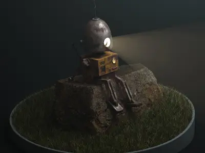 Rusted Robot Diorama 3D model