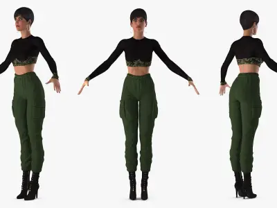  Fashionable Female Rigged for Cinema 4D 