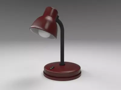 Modern table lamp red Low-poly 3D model