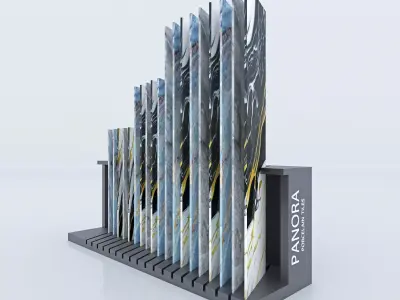 Tiles Display Floor Gondola 3D model