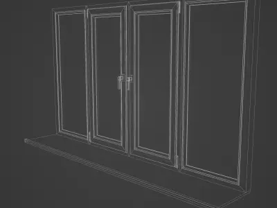 Plastic Window Low-poly 3D model