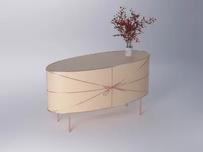 Sideboard Scarlet Splendour Low-poly 3D model