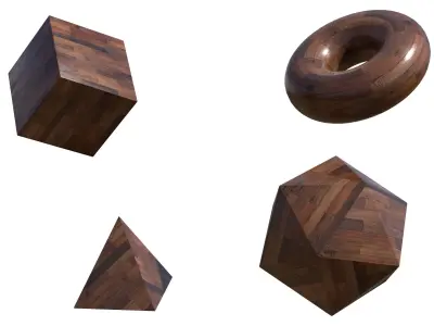 Wood floor planks PBR material 4K Free Free 3D model