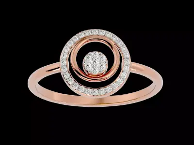 Light Minimalist Diamond Ring Earrings Pendant Set 3D print model 3