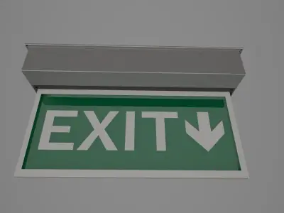 Exit Sign Low-poly 3D model