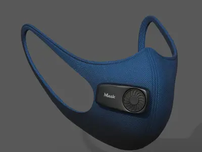 Gas mask protection futuristic fabric safety  Low-poly 3D model