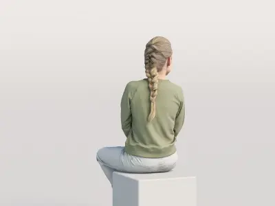 Humano Casual woman sitting and talking 0218 Free 3D model