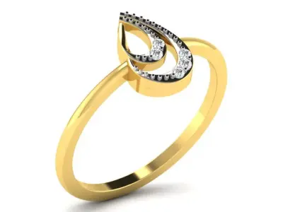 Light Weight Yellow Gold Diamond Ring DR-6393 3D print model