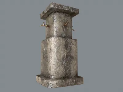 Multiple Drinking Water Taps Low-poly 3D model