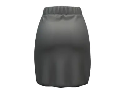 Front Ruffled Mini Skirt Low-poly 3D model