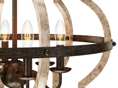 Gaphna 6 - Light Dimmable Lantern Geometric Chandelier 3D model