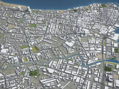 George Town Low-poly 3D model