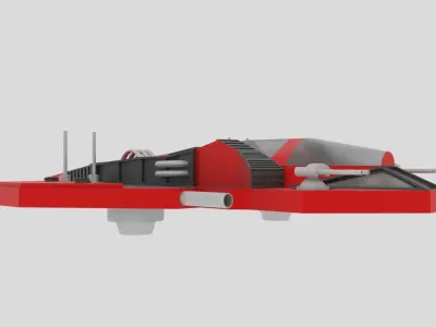 Jupiter - T Spaceship Low-poly 3D model