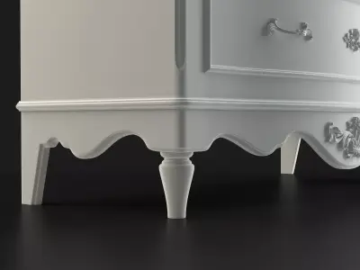 Antique-Style Chest of 5 Drawers 3D model