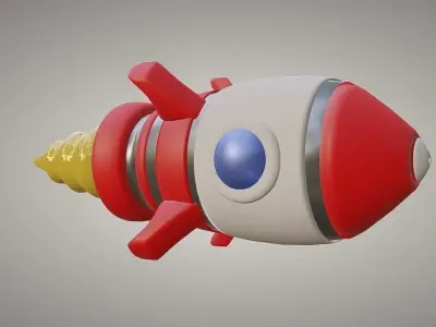 Rocket ball Low-poly 3D model