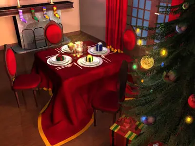 xmas dining room 3D model