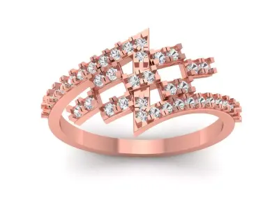Solitaire Wedding Engagement Women Rings By Pass Ring 3D print model