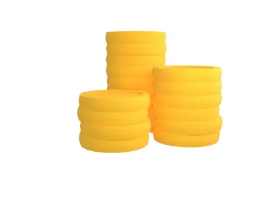 Pile of gold Coins v2 001 Low-poly 3D model