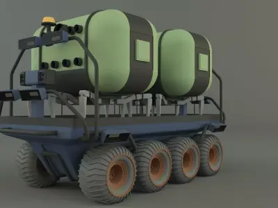 Space life capsule carrier 3D model