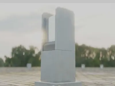 Street Light 8 Bollard 350mm Galvanized Version 1 Low-poly 3D model