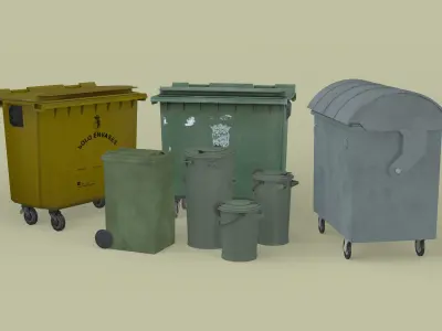 Garbage Containers and Bins 3D model