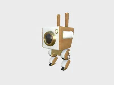 Robot C3 Wood - Sentinel Character SciFi Design Low-poly 3D model