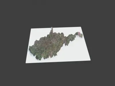 West Virginia State Low-poly 3D model