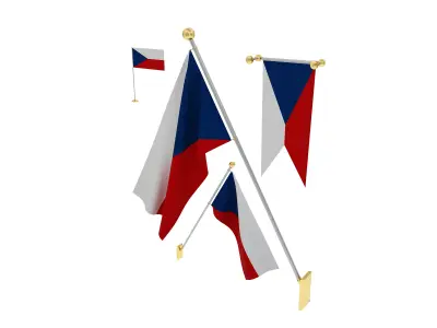 Flags of Czech Republic 3D model