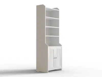 Hauga High Cabinet with 2 Doors White 3D model