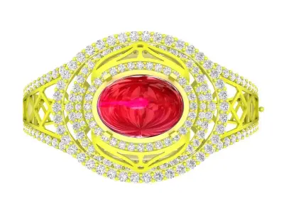 Oval Halo Ring 3D Model 6383 3D print model