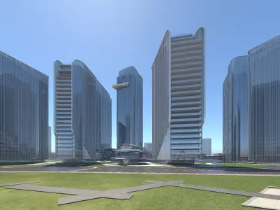 Modern architecture  high-rise buildings 3D model