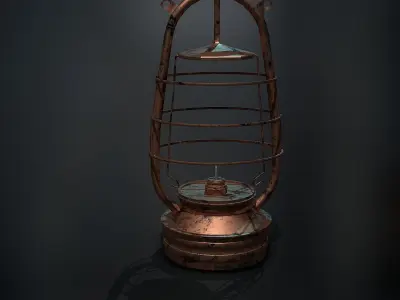 Old Lamp Low-poly 3D model