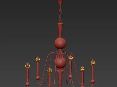 lightstar chandelier with glass candle holders 3D model