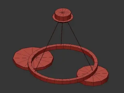 AX445 circular pendant light with gold and accents 3D model